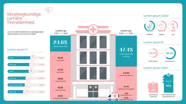 Illustratie concept in roze en blauwe kleuren Verpleging van werktevredenheid