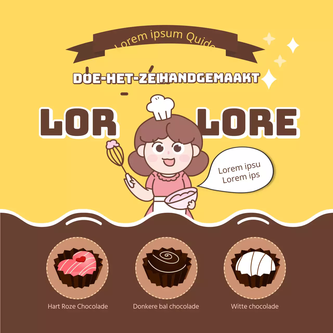 DIY gele en bruine chocolade Instagram feed