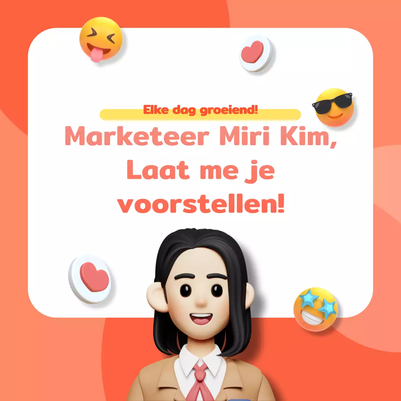 Oranje en koraal 3D-pictogramInstagram bio-inhoud