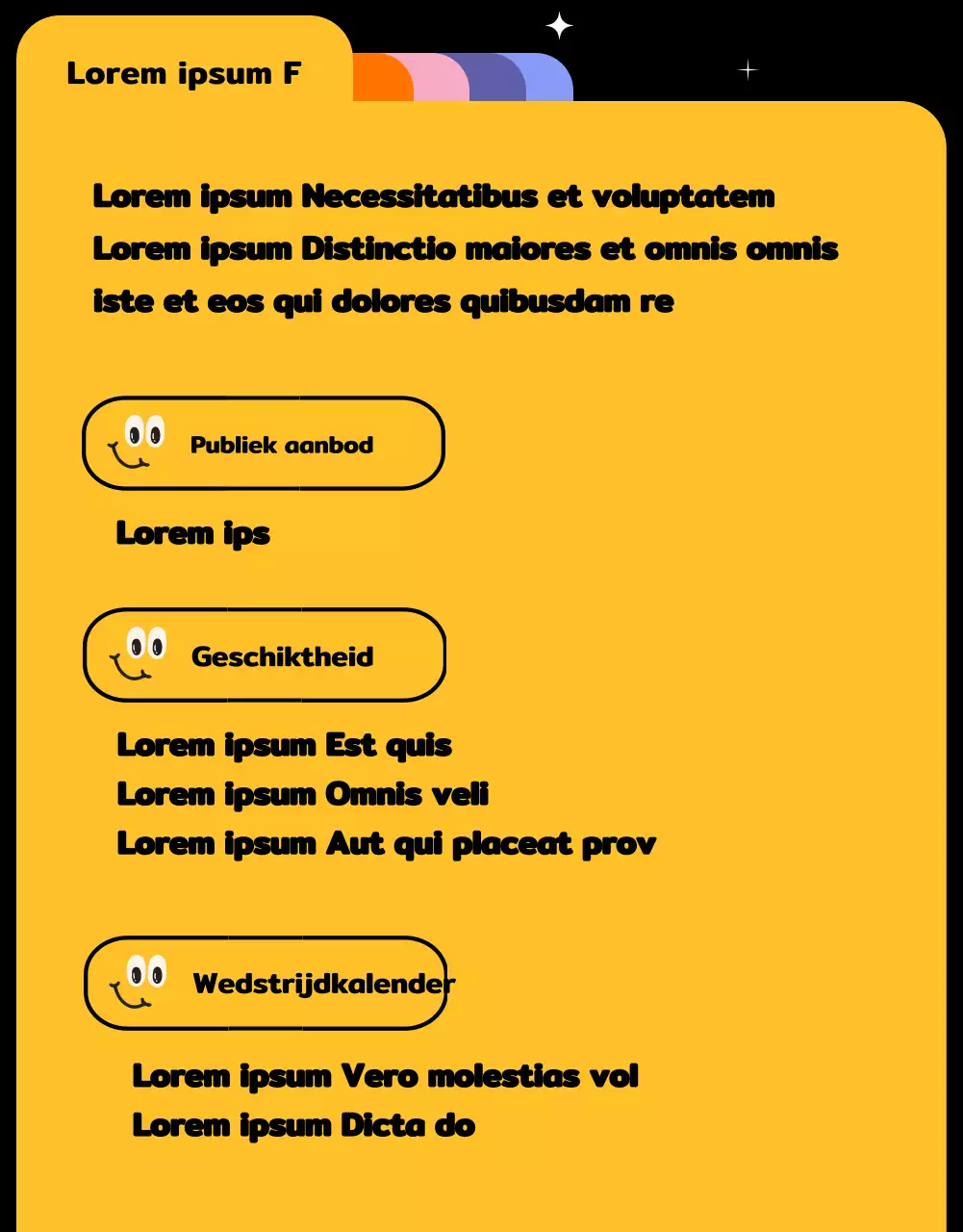 Leuke korte inhoud wedstrijd met kleurrijke vormen en illustraties