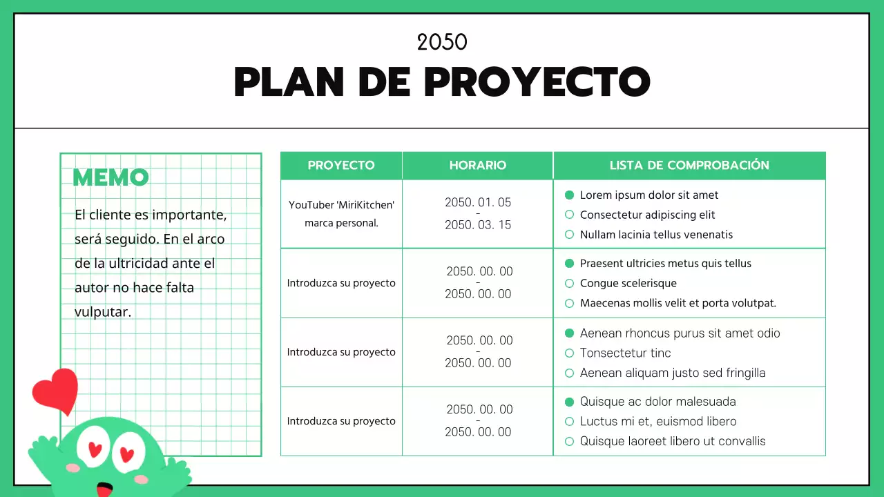Business GoodNotes con líneas negras color menta