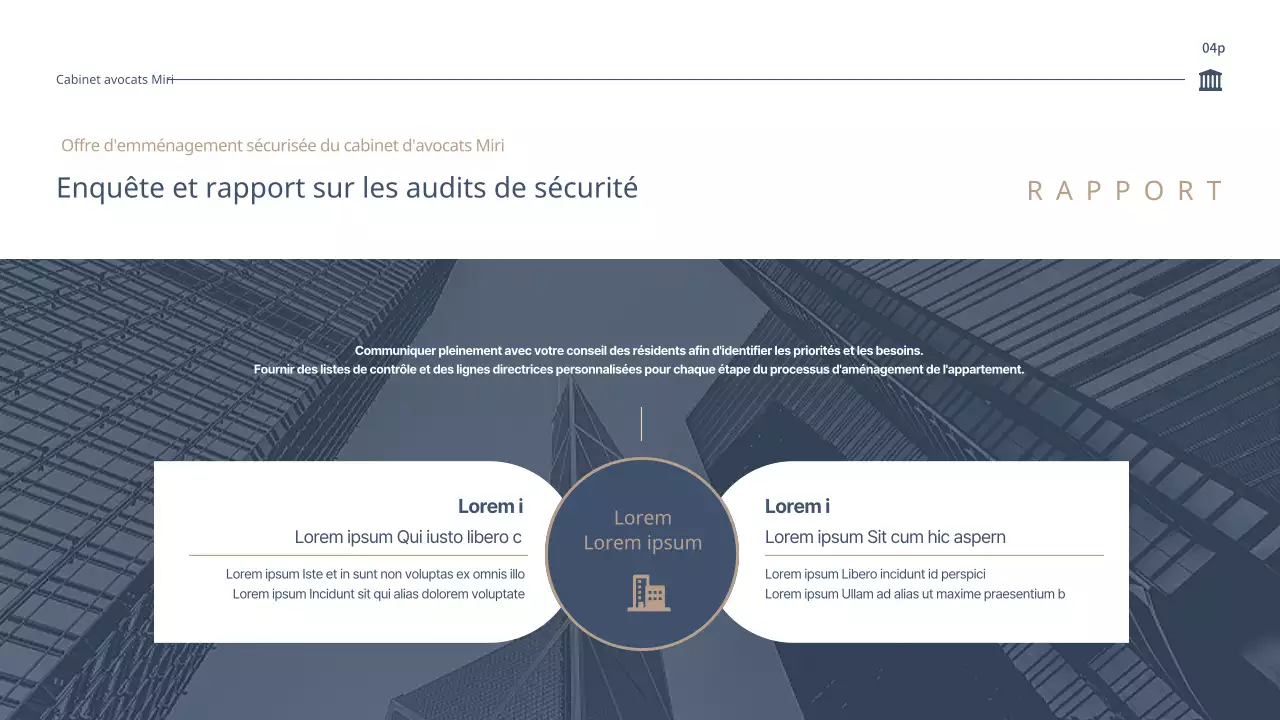 Proposition d'offre d'un cabinet juridique propre en bleu et beige (PPT)