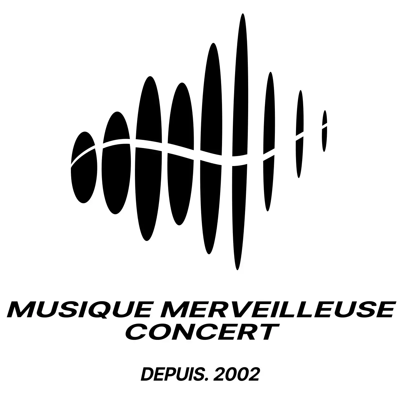 Concept de personnel de concert de musique avec logo en symbole noir