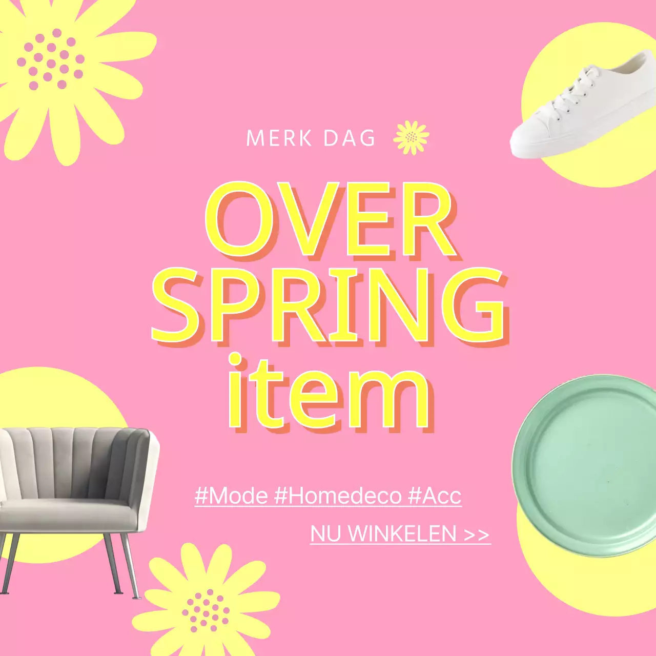 Wat zijn de lenteartikelen in roze?