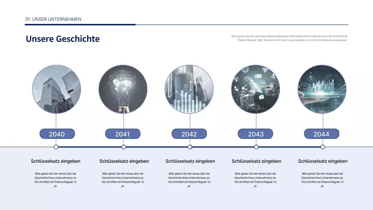 Ein sauberer, blauer, neuer Geschäftsplan