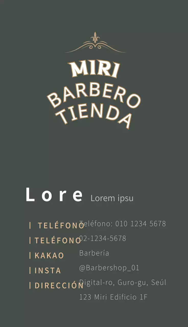 Tarjeta de visita de barbería vintage verde