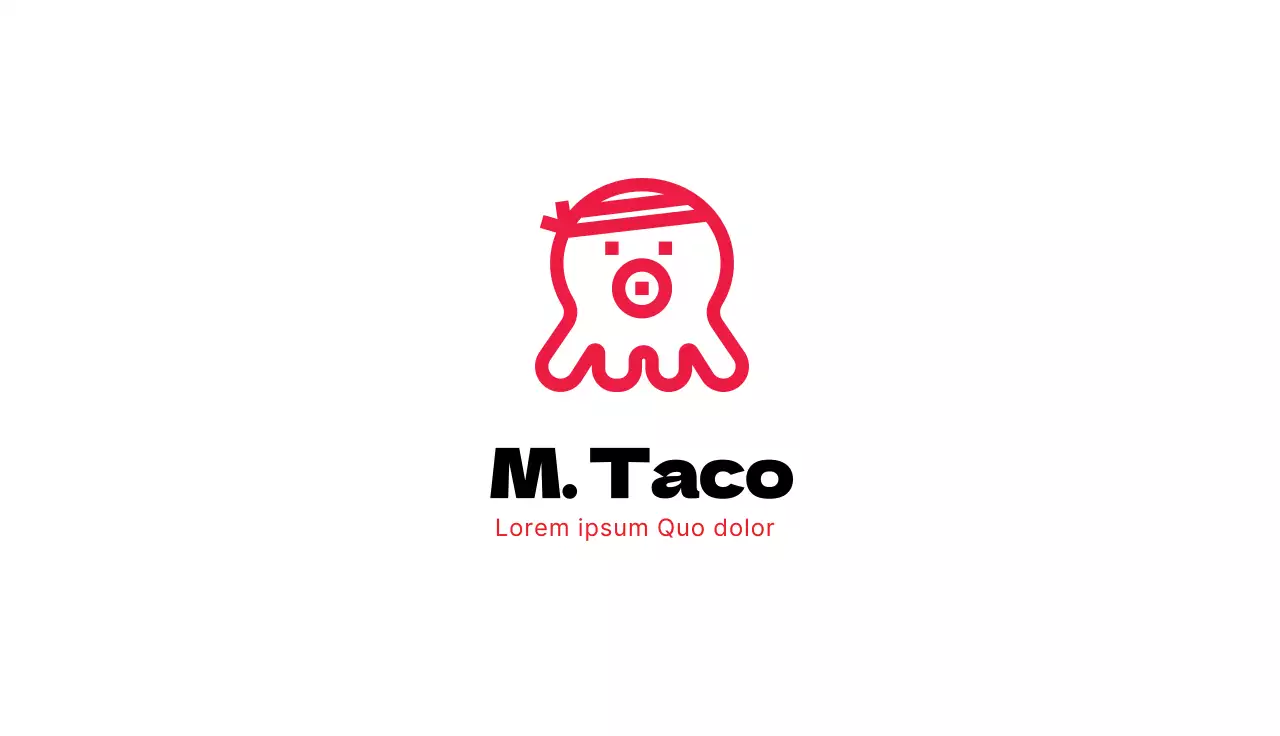 illustration rouge logo restaurant takoyaki