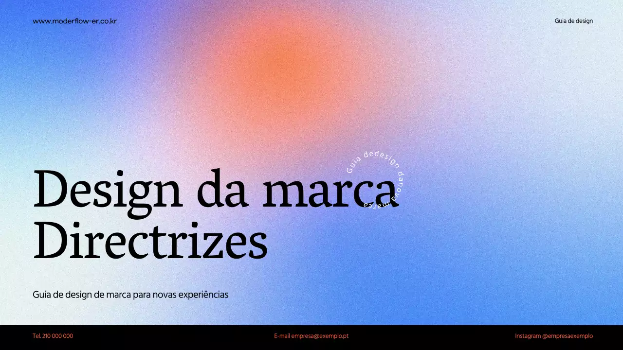 Uma apresentação limpa do guia da marca em vermelho e azul