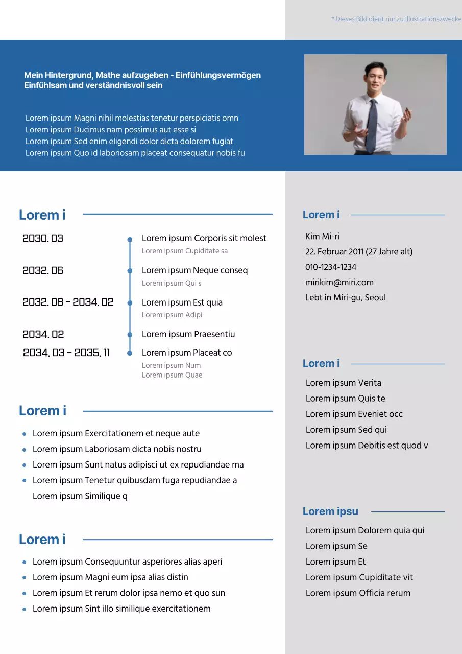 Eine saubere, blaue Tutorengeschichte