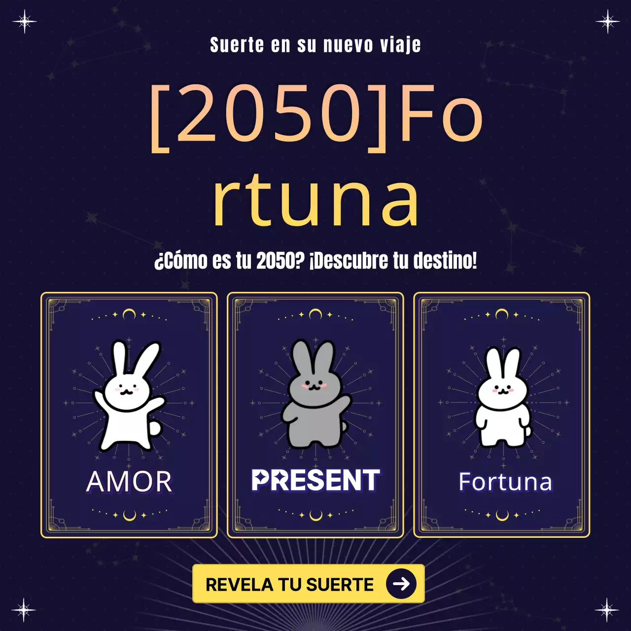 El evento de Instagram del horóscopo de Año Nuevo en azul marino y amarillo