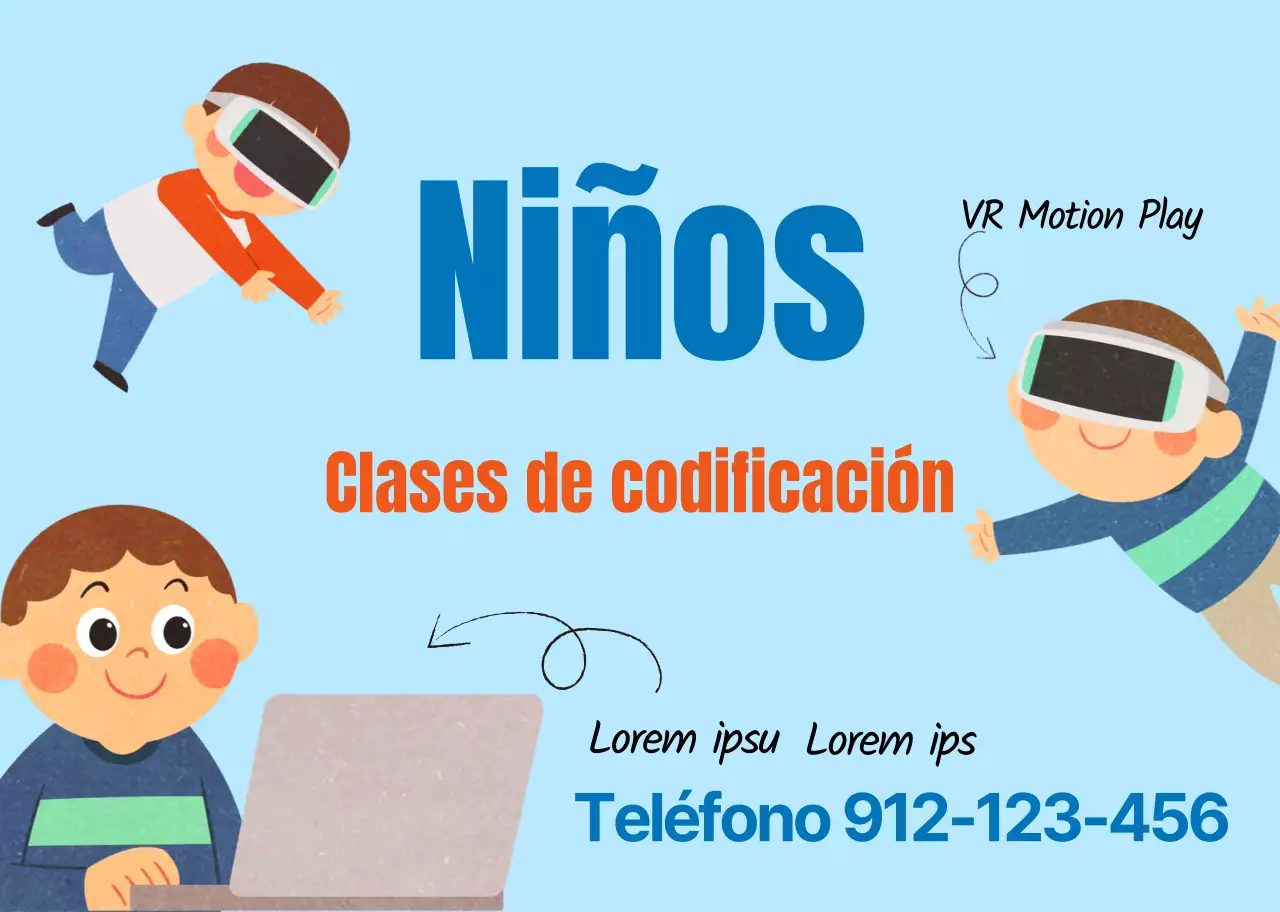 Ilustración en azul claro de un simpático personaje para promocionar una clase de codificación