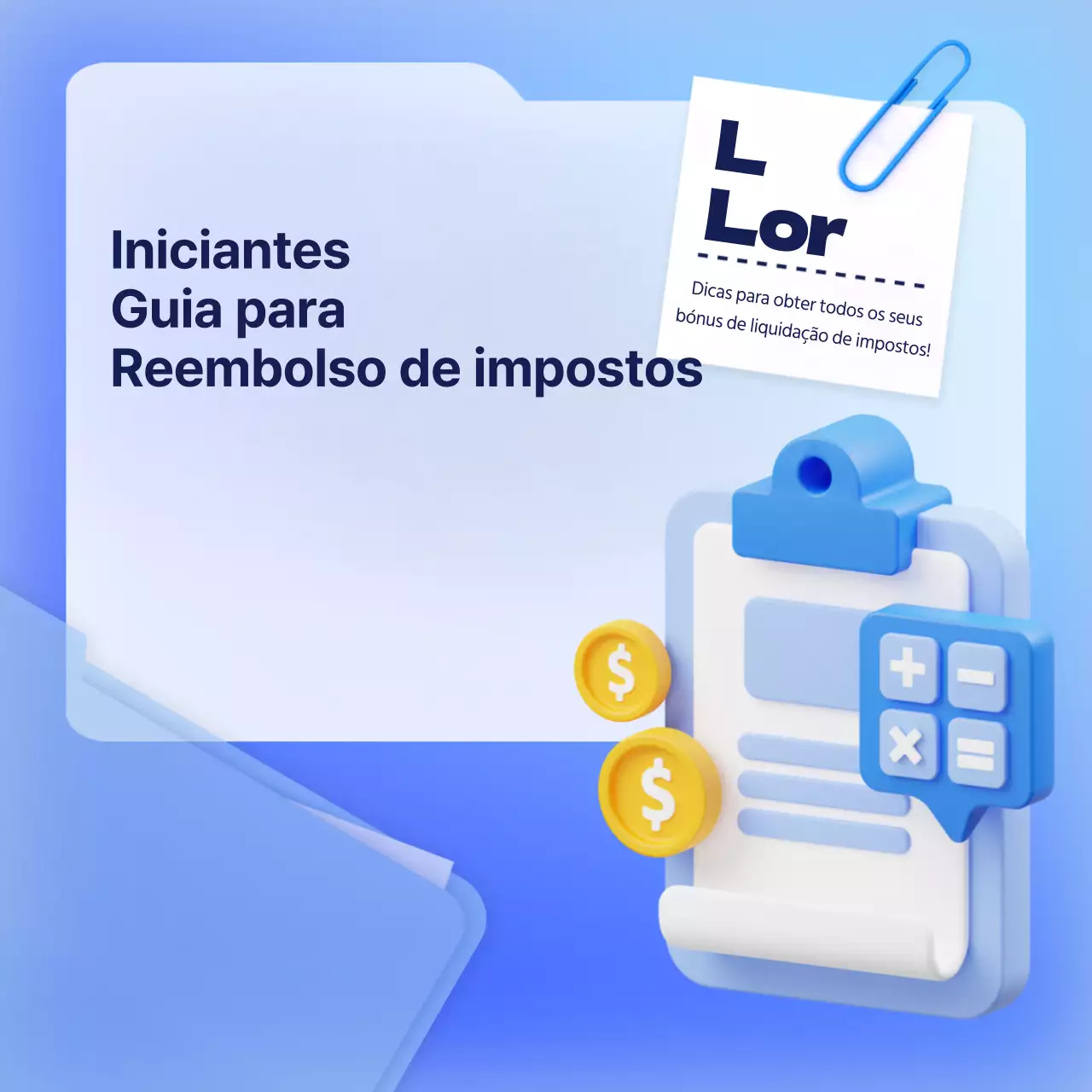 Guia de liquidação de impostos de fim de ano com o conceito de pasta colorida