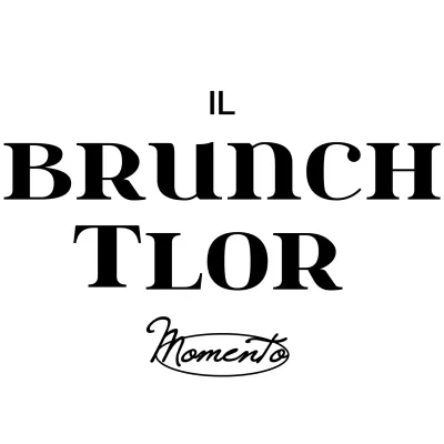 Testo semplice e pulito in stile logotipo in bianco e nero per le promozioni e il merchandising di un caffè brunch
