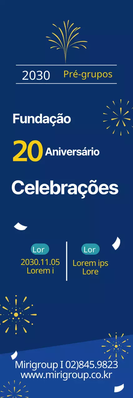 Letras azuis e amarelas em destaque Evento de lançamento da empresa Neat