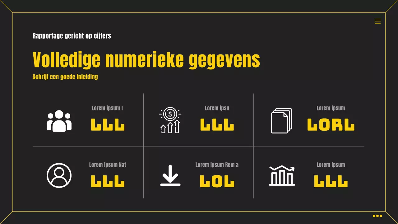 Eenvoudige zwart en gele infographic zakelijke scorekaart
