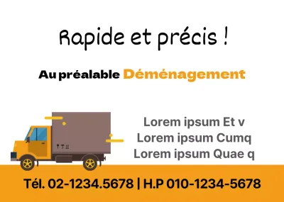 Faites la promotion de votre entreprise de déménagement avec une illustration de camion orange