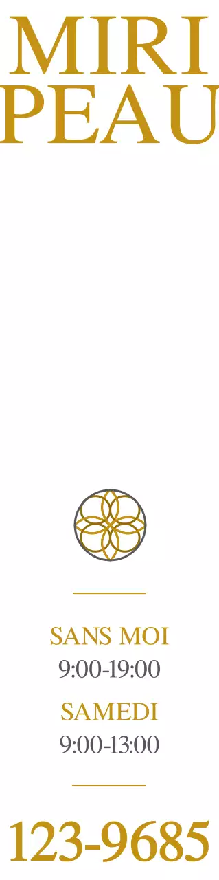 Promotion d'un cabinet de dermatologie avec un logo stylisé doré et gris foncé