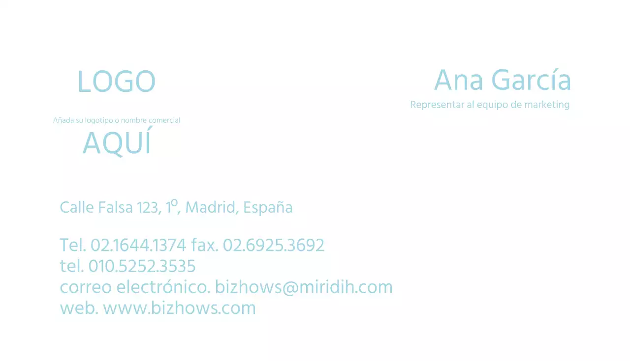 Tarjeta de visita predeterminada