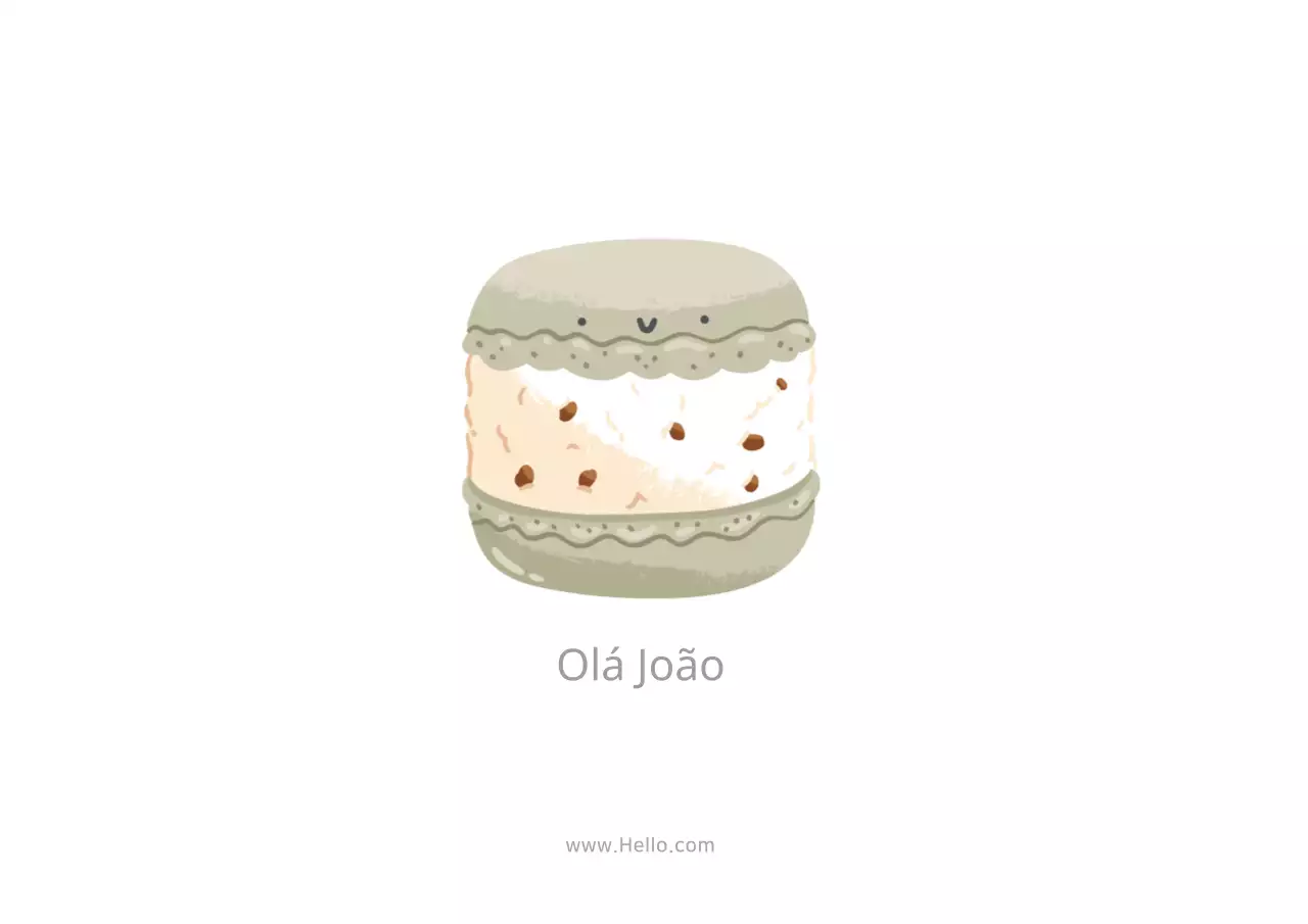 Macarons de cores vivas com personagens de cafés engraçados para promover o seu café