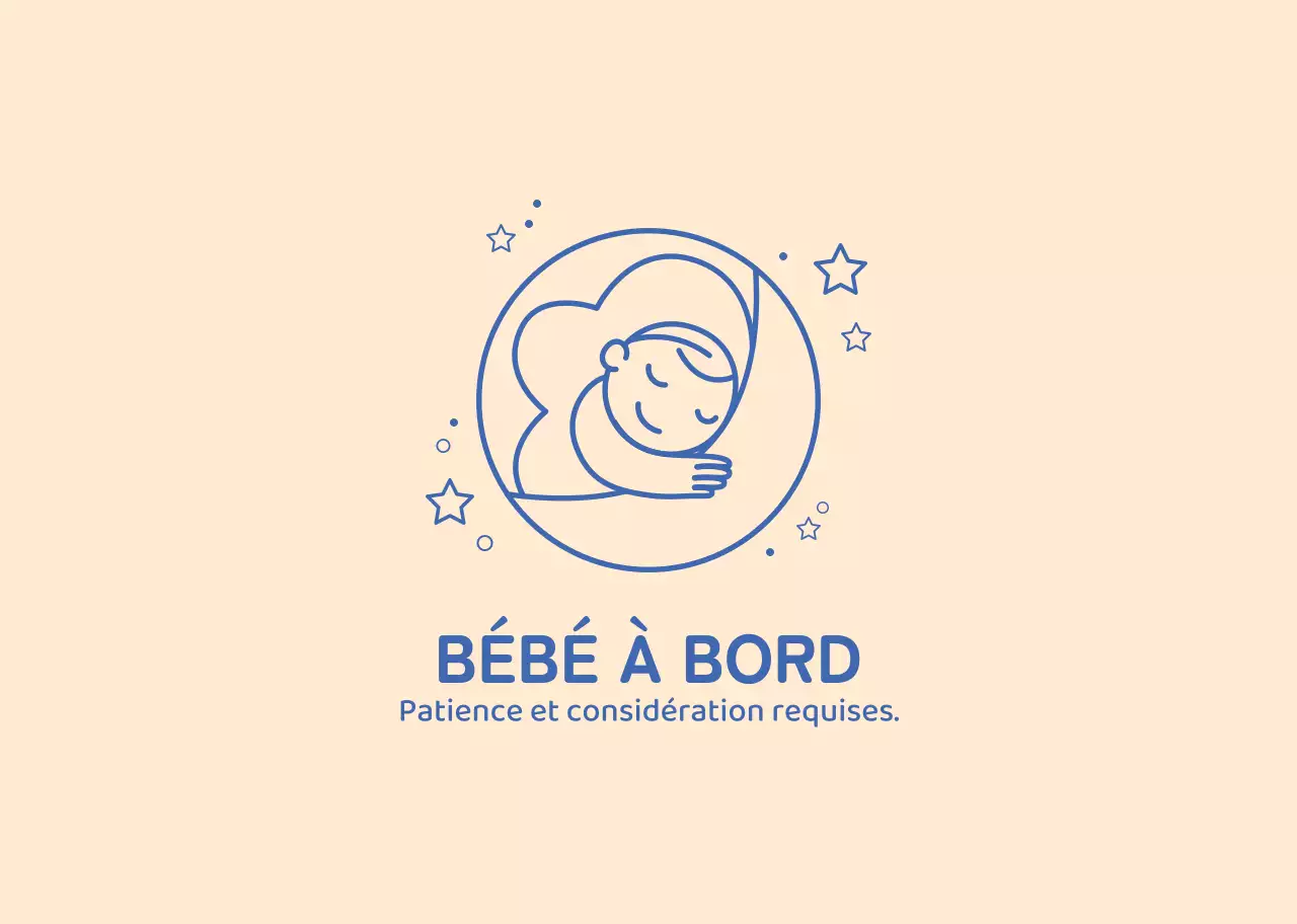 Illustration bleu abricot avec un enfant à cheval