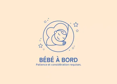 Illustration bleu abricot avec un enfant à cheval