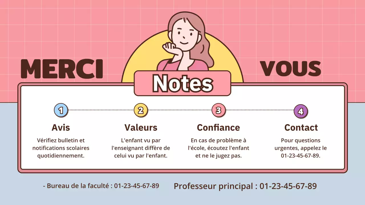 Présentation pour une conférence parents-professeurs sur le thème de l'école