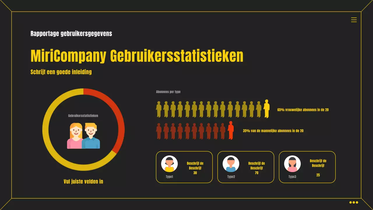 Eenvoudige zwart en gele infographic zakelijke scorekaart