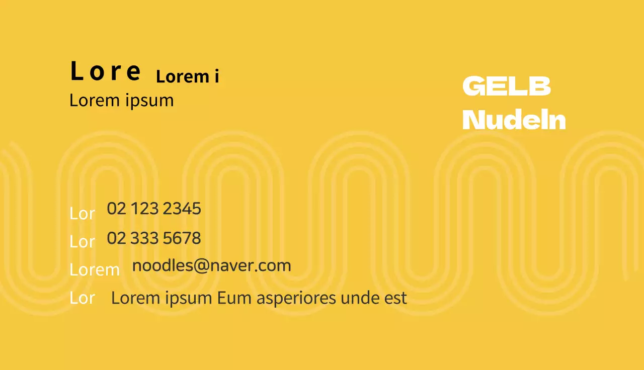 Gelbe traditionelle gemusterte Catering-Visitenkarte