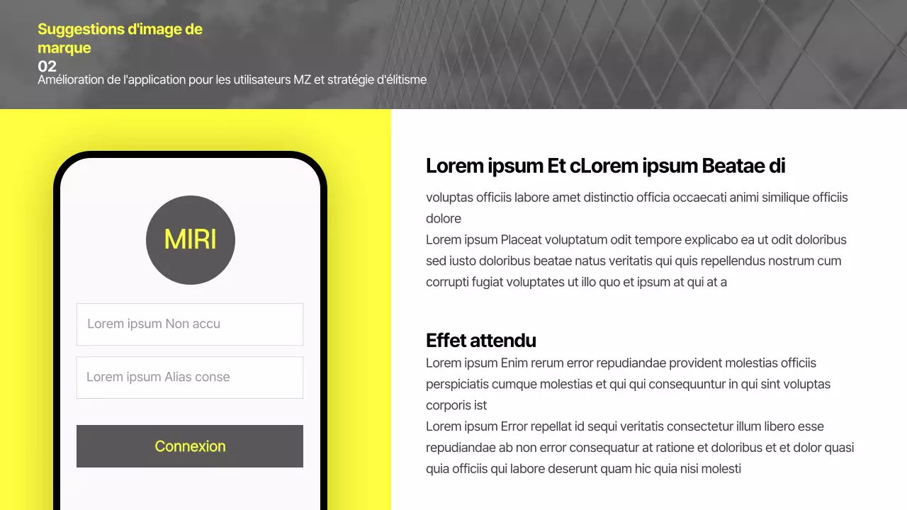 Un thème de marque d'entreprise moderne et unique en jaune et gris