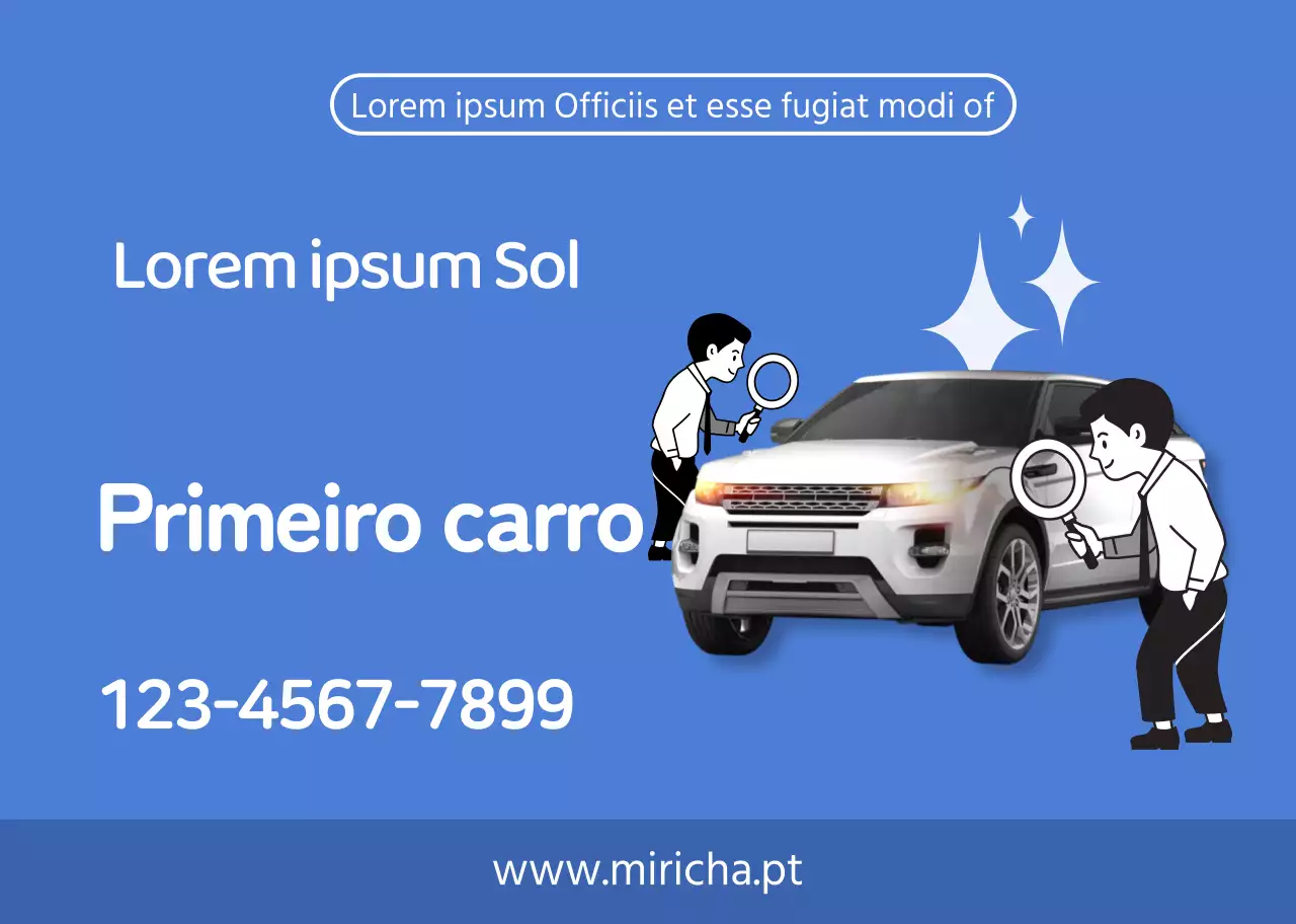 Fotografia limpa e azul a promover a venda de automóveis usados
