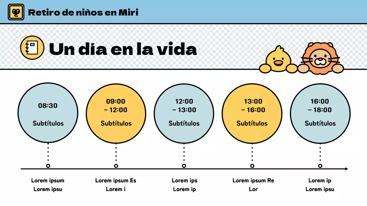 Campamento de invierno para niños con un bonito estilo en azul claro y verde