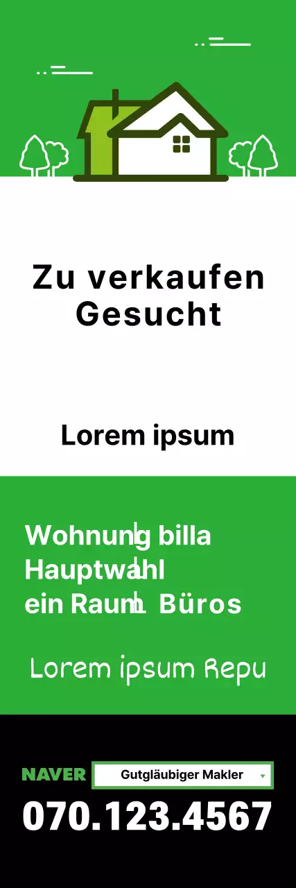 Grüne Immobilienmakler zum Verkauf