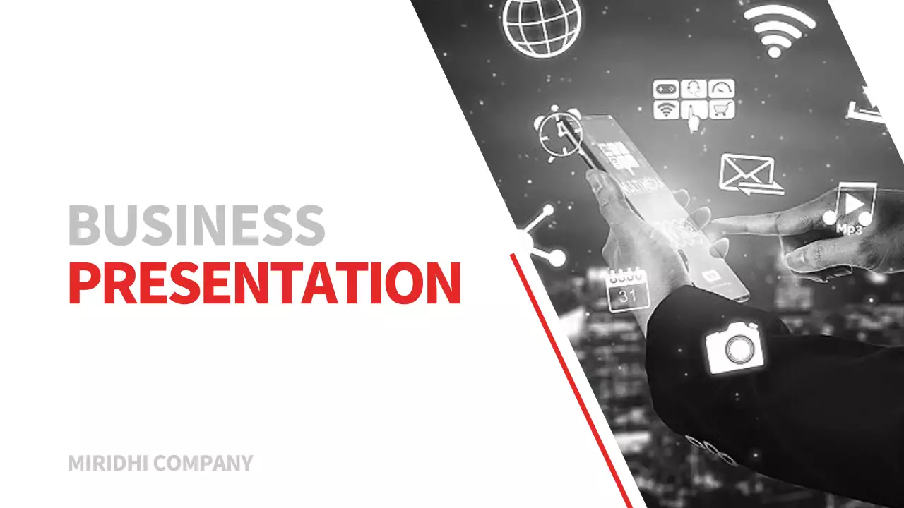 赤 モダン ビジネス プレゼンテーション