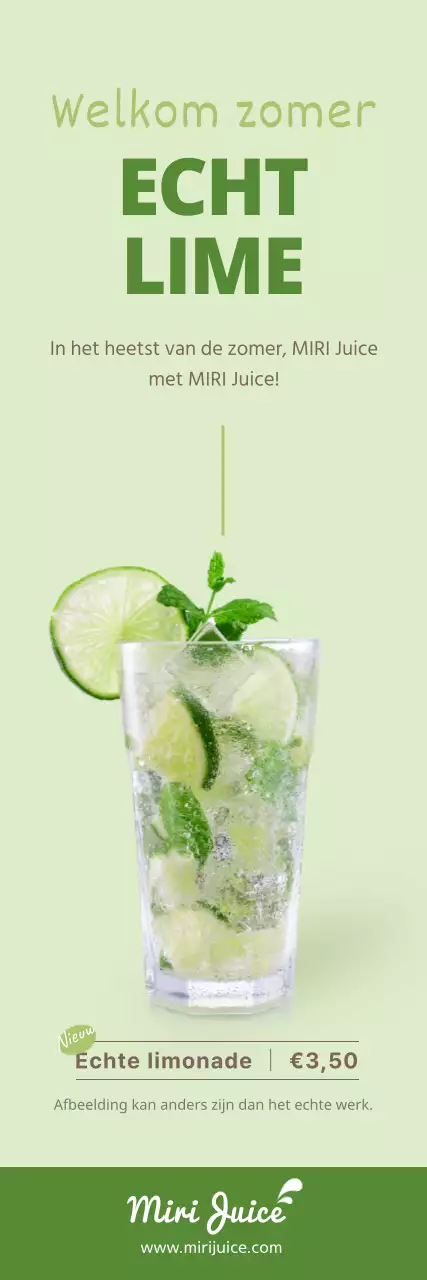 Groene zomerlimonade banner