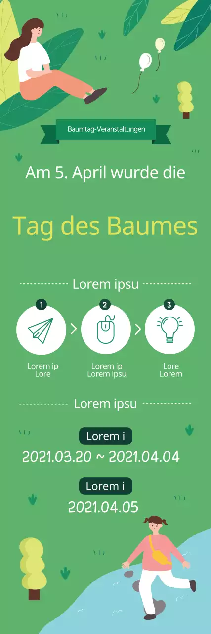 Grüne Illustration Niedliche Arbor Day Promotion