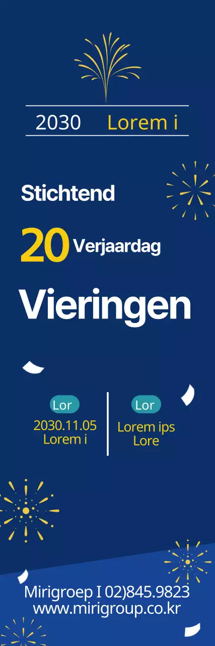 Blauw gele belettering benadrukt Nette bedrijfslancering