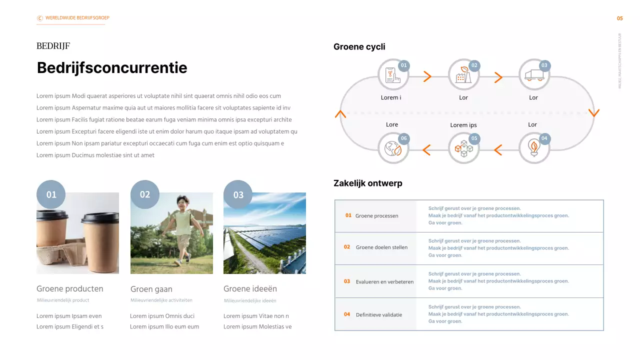 ESG-duurzaamheidsrapport voor bedrijven in oranje