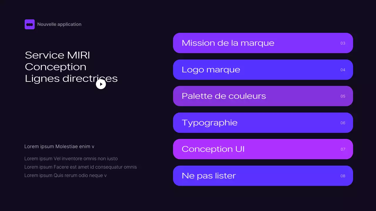 Lignes directrices de la marque "Black and purple" (noir et violet)