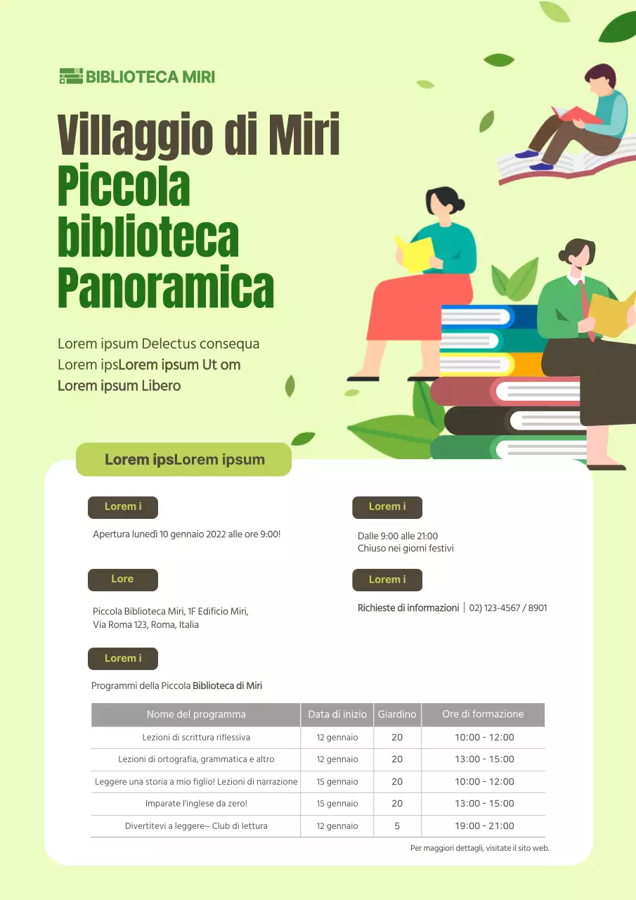 Webposter della Biblioteca di Greenbrown
