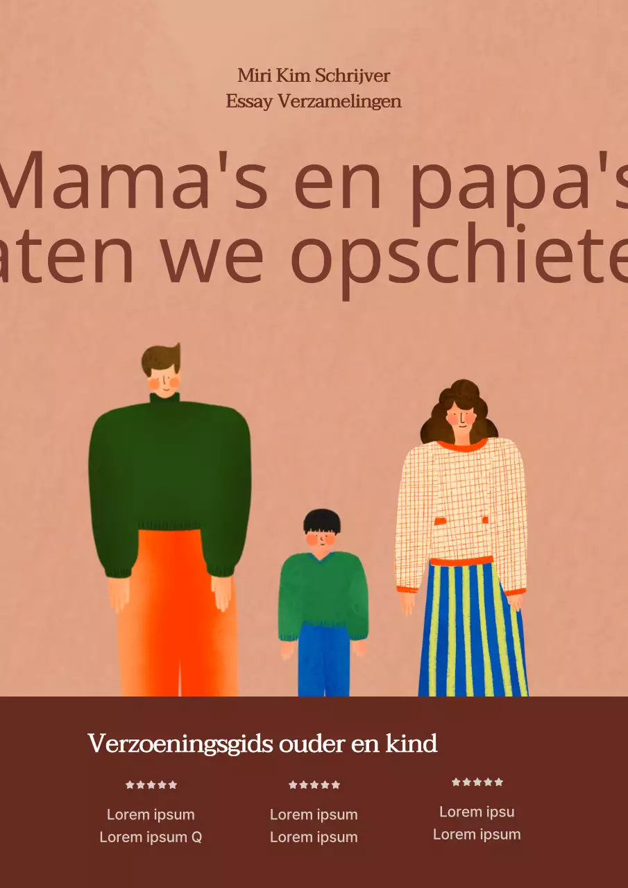 Roze en bruin geïllustreerde familie essay inhoud