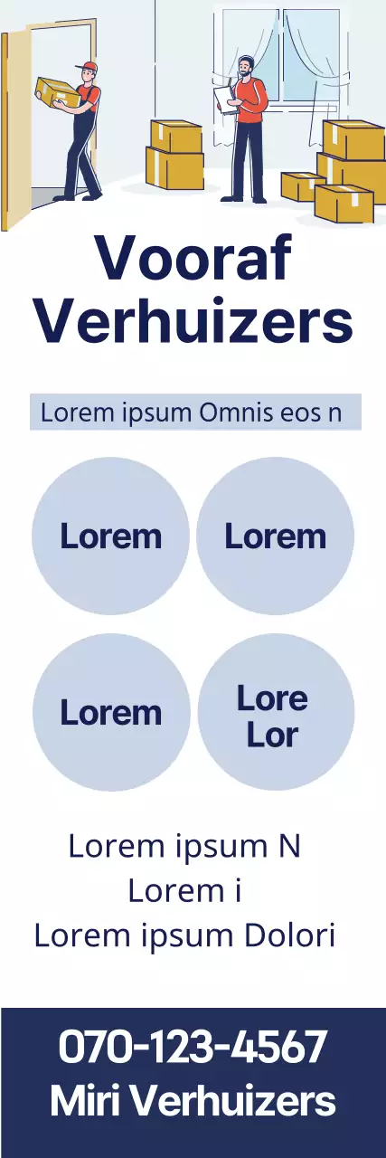 Blauwe illustratie Nette Yongdal Verhuis Promotie