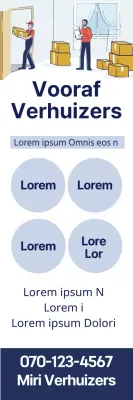 Blauwe illustratie Nette Yongdal Verhuis Promotie