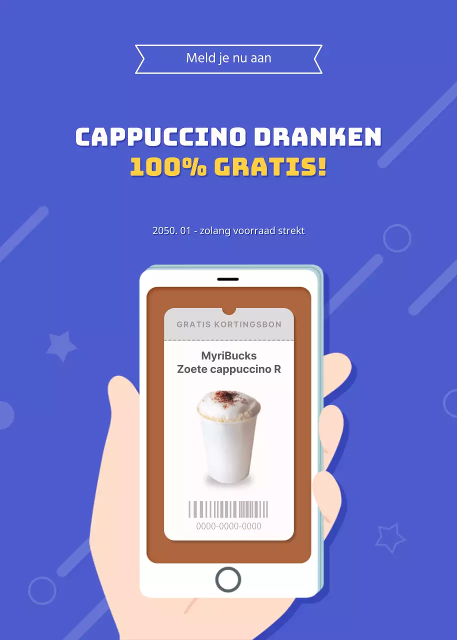 Illustratie cafe met blauwe achtergrond coupon certificaat evenement