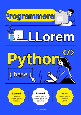 Innovatief en logisch ontwikkelaar webcodering programmeerboek in blauw en geel