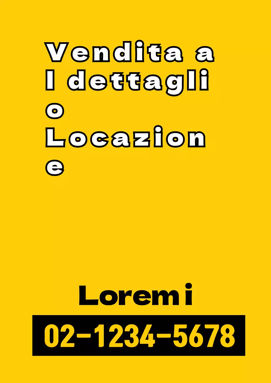 Un semplice pezzo promozionale con testo giallo e nero