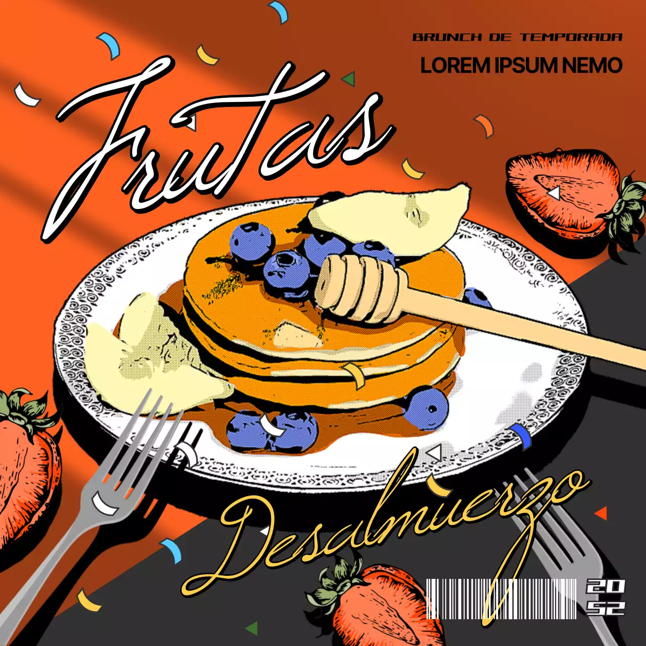 Presentamos el menú de brunch con frutas de temporada rojas y negras