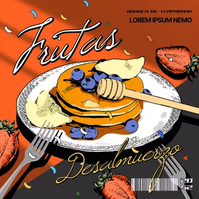 Presentamos el menú de brunch con frutas de temporada rojas y negras