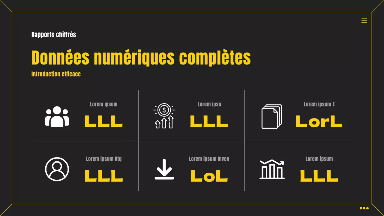 Carte de pointage d'entreprise infographique simple en noir et jaune