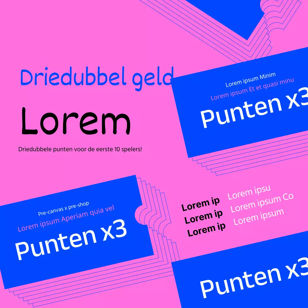 Roze en blauwe Lunar Nieuwjaar coupon punten evenement