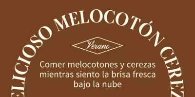 Concepto emocional mercancía personalizada con texto en marrón y amarillo claro.